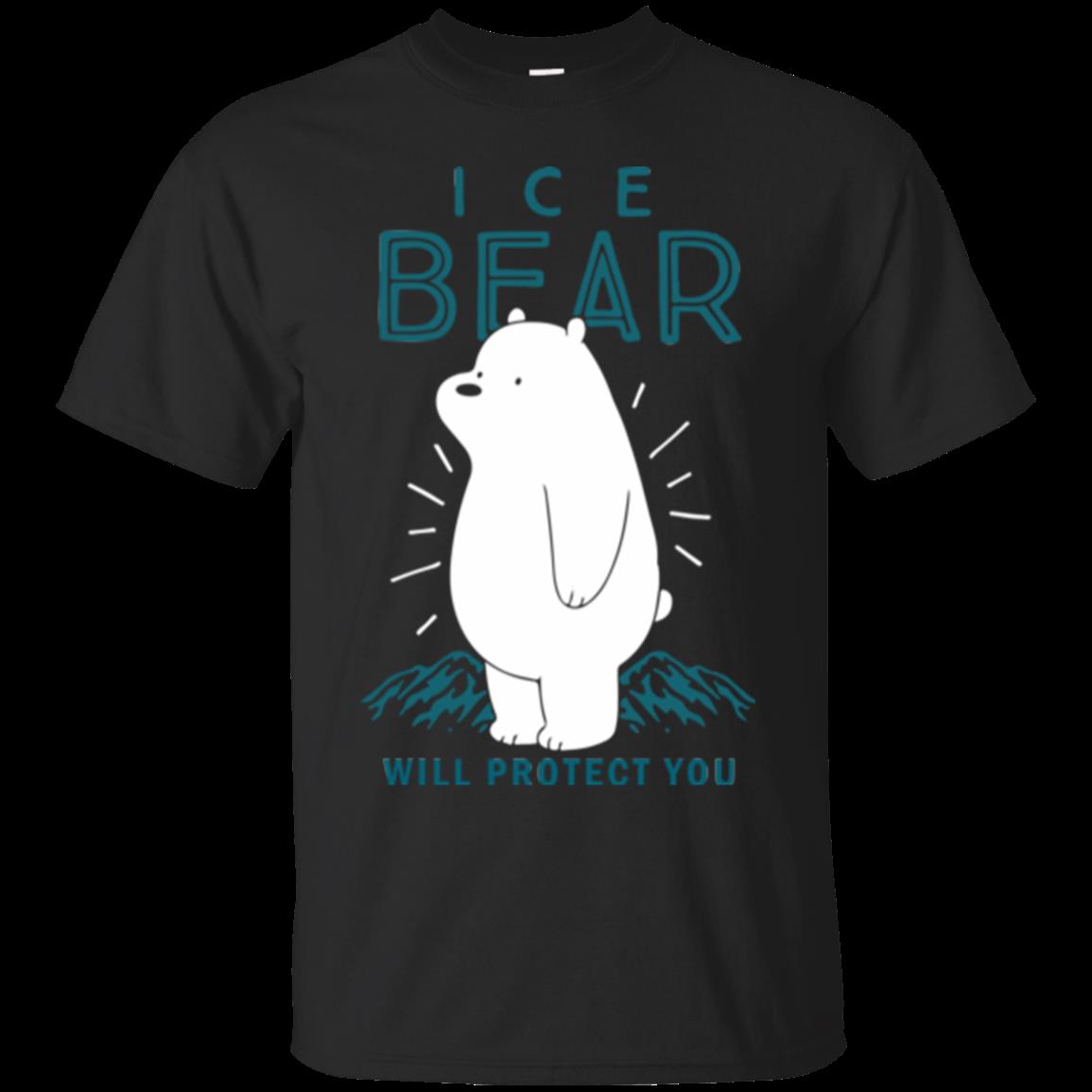 Cn We Bare Bears Ice Bear Will Protect You T Shirt Cotton Shirt