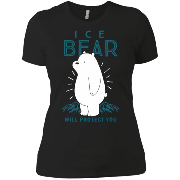 Cn We Bare Bears Ice Bear Will Protect You T Shirt Ladies? Boyfriend Shirt