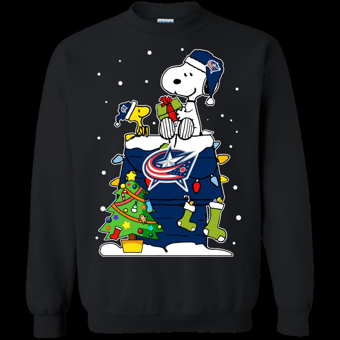 Columbus Blue Jackets Ugly Christmas Sweaters Snoopy T Shirt Hoodies Sweatshirt