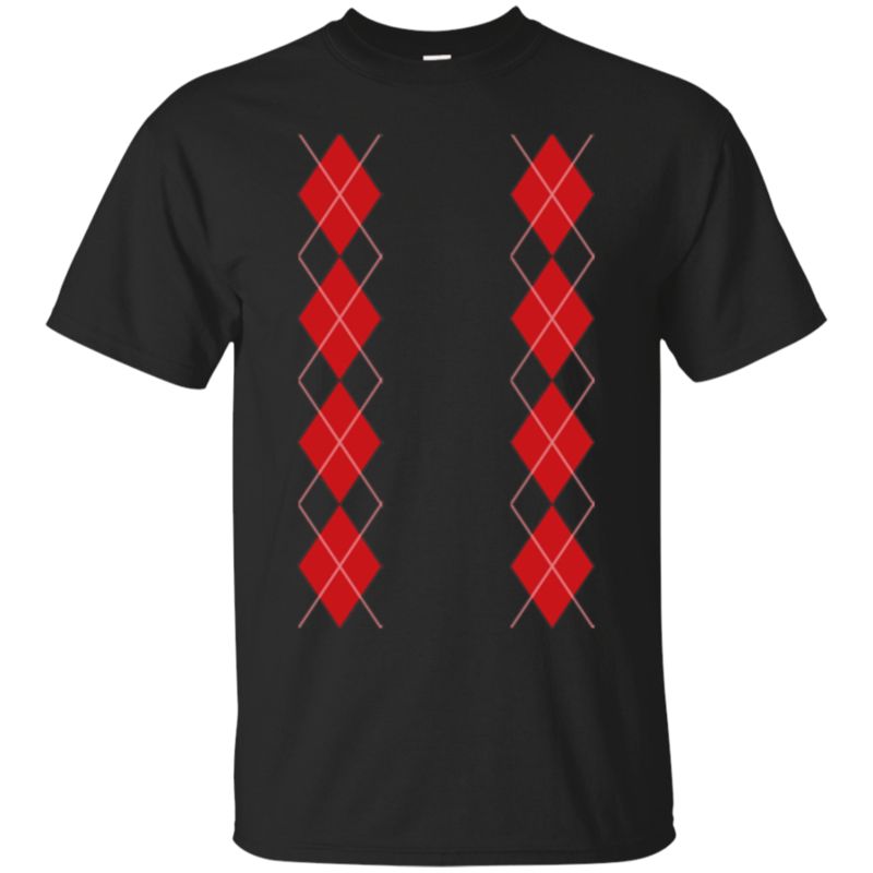 Cover your body with amazing Retro Rockabilly Style Argyle Red on BlackT-Shirt
