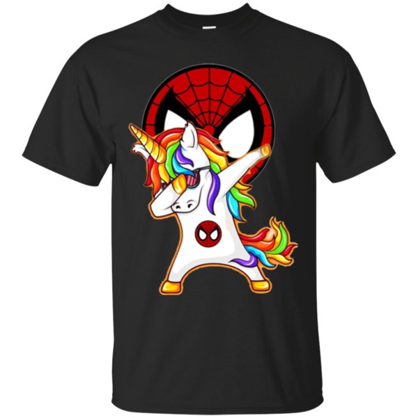 Dabbing Unicorn Loves Spiderman T Shirt Hoodie Sweater