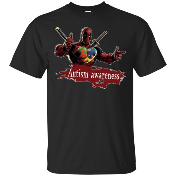 Deadpool Autism Awareness T Shirt Cotton Shirt