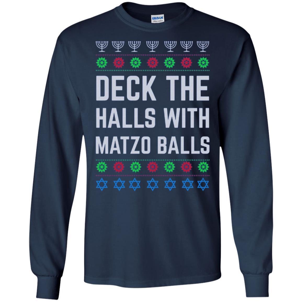 Deck The Halls With Matzo Balls Christmas Tshirt 3 » Cool Gifts for You - Mfamilygift Deck The Halls With Matzo Balls Christmas Tshirt 3