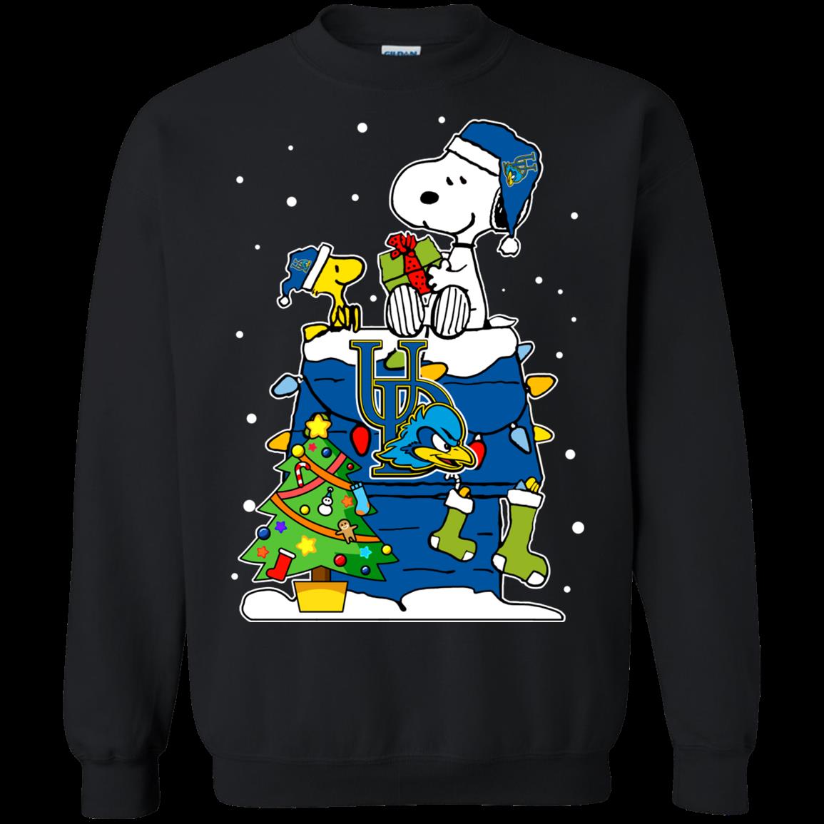 Delaware Fightin' Blue Hens Ugly Christmas Sweaters Snoopy Hoodies Sweatshirts Delaware Fightin' Blue Hens Ugly Christmas Sweaters Snoopy Hoodies Sweatshirts