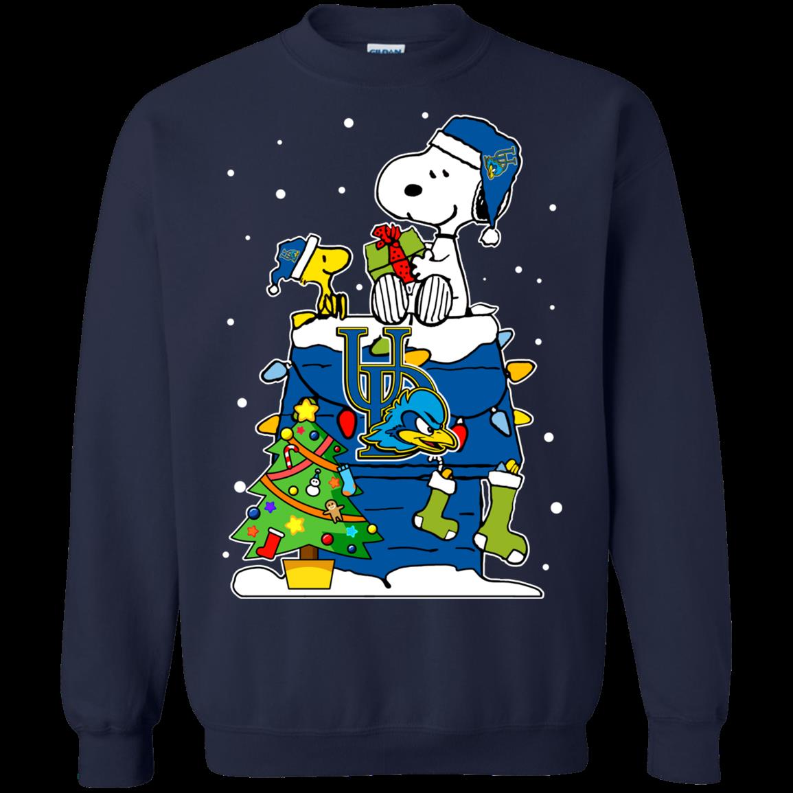 Delaware Fightin Blue Hens Ugly Christmas Sweaters Snoopy Hoodies Sweatshirts 1 » Cool Gifts for You - Mfamilygift Delaware Fightin Blue Hens Ugly Christmas Sweaters Snoopy Hoodies Sweatshirts 1