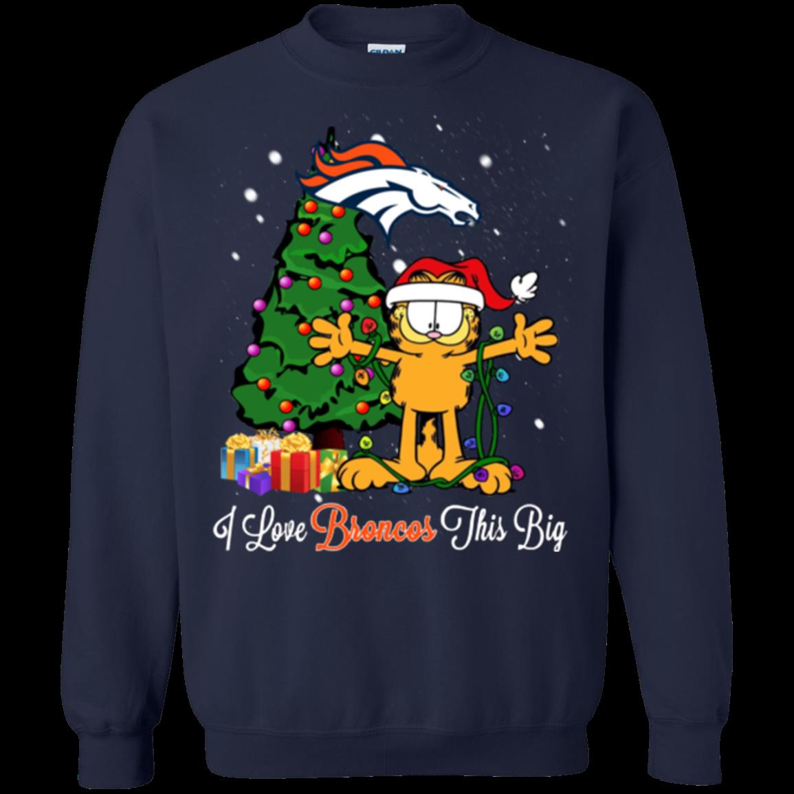 Denver Broncos Garfield Ugly Christmas Sweaters 1 » Cool Gifts for You - Mfamilygift Denver Broncos Garfield Ugly Christmas Sweaters 1