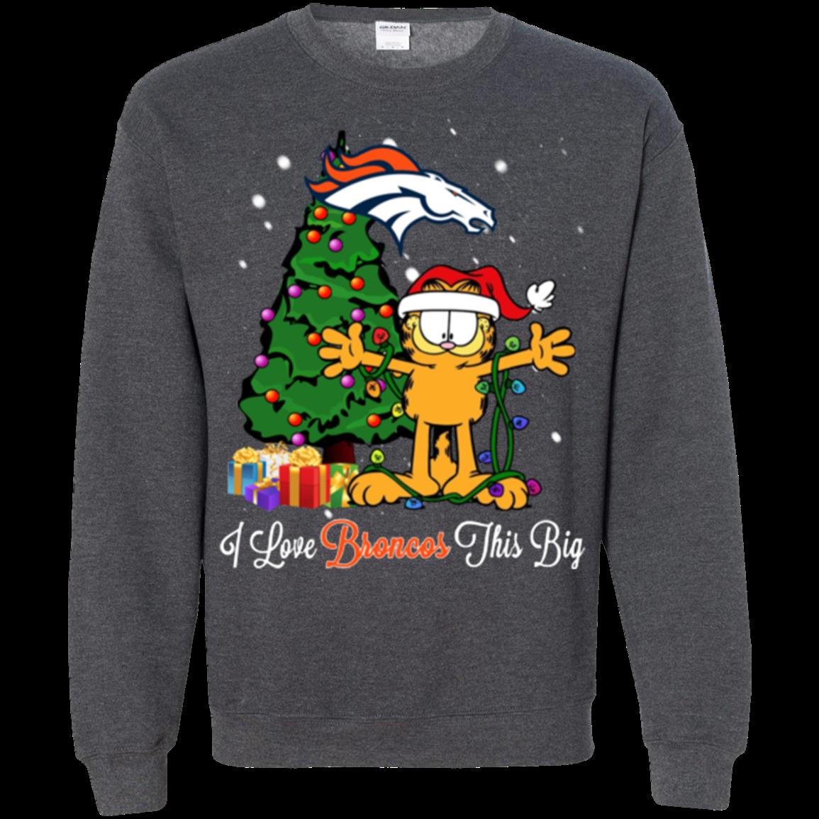 Denver Broncos Garfield Ugly Christmas Sweaters 2 » Cool Gifts for You - Mfamilygift Denver Broncos Garfield Ugly Christmas Sweaters 2
