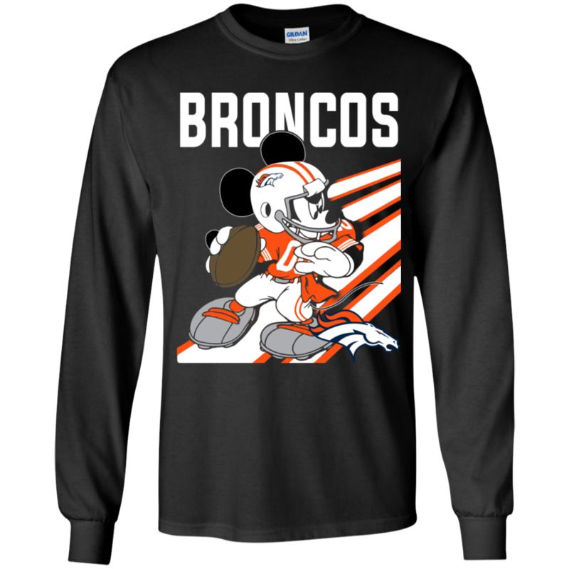 Denver Broncos Mickey Mouse Disney Nfl Shirt Youth Ls Shirt