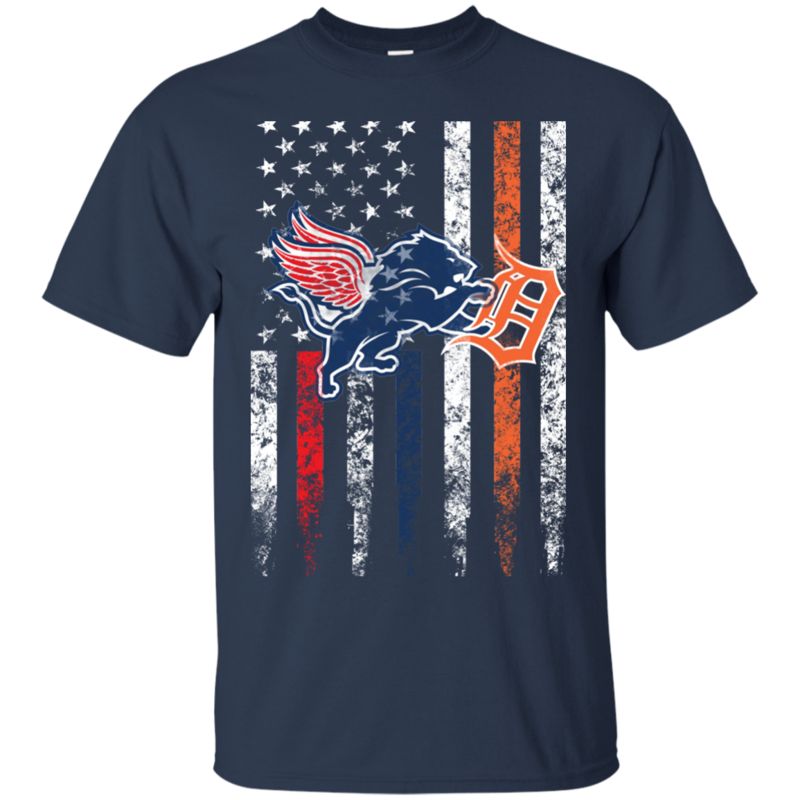 Detroit Red Wings & Detroit Lions & Detroit Tigers Usa Flag 1 » Cool Gifts for You - Mfamilygift Detroit Red Wings & Detroit Lions & Detroit Tigers Usa Flag 1