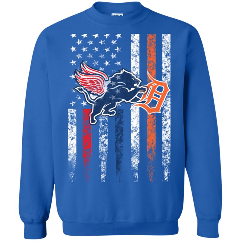 Detroit Red Wings & Detroit Lions & Detroit Tigers Usa Flag 2 » Cool Gifts for You - Mfamilygift Detroit Red Wings & Detroit Lions & Detroit Tigers Usa Flag 2