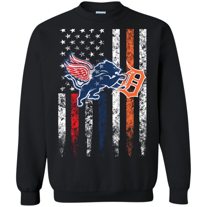 Detroit Red Wings & Detroit Lions & Detroit Tigers Usa Flag 3 » Cool Gifts for You - Mfamilygift Detroit Red Wings & Detroit Lions & Detroit Tigers Usa Flag 3