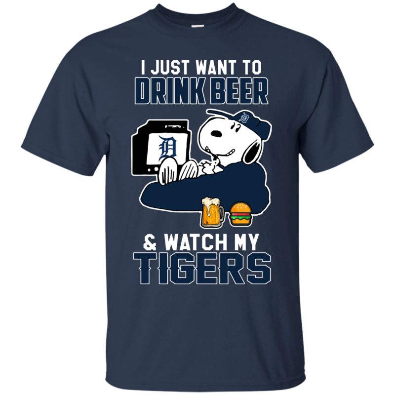 Detroit Tigers Snoopy Shirts Just Want To Drink Beer & Watch 1 » Cool Gifts for You - Mfamilygift Detroit Tigers Snoopy Shirts Just Want To Drink Beer & Watch 1