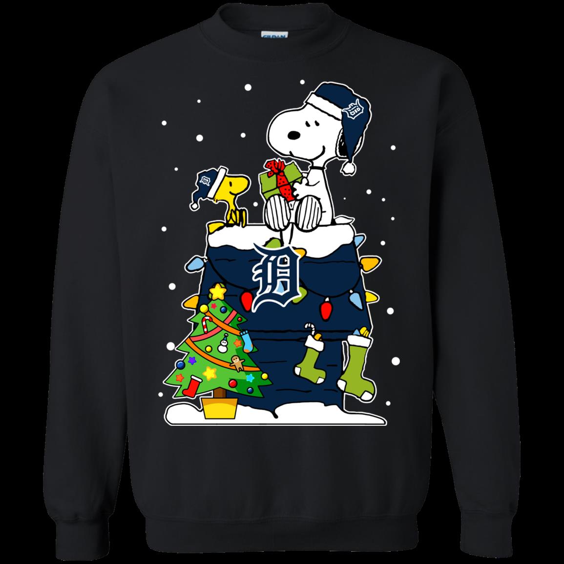 Detroit Tigers Ugly Christmas Sweaters Snoopy Hoodies Sweatshirts