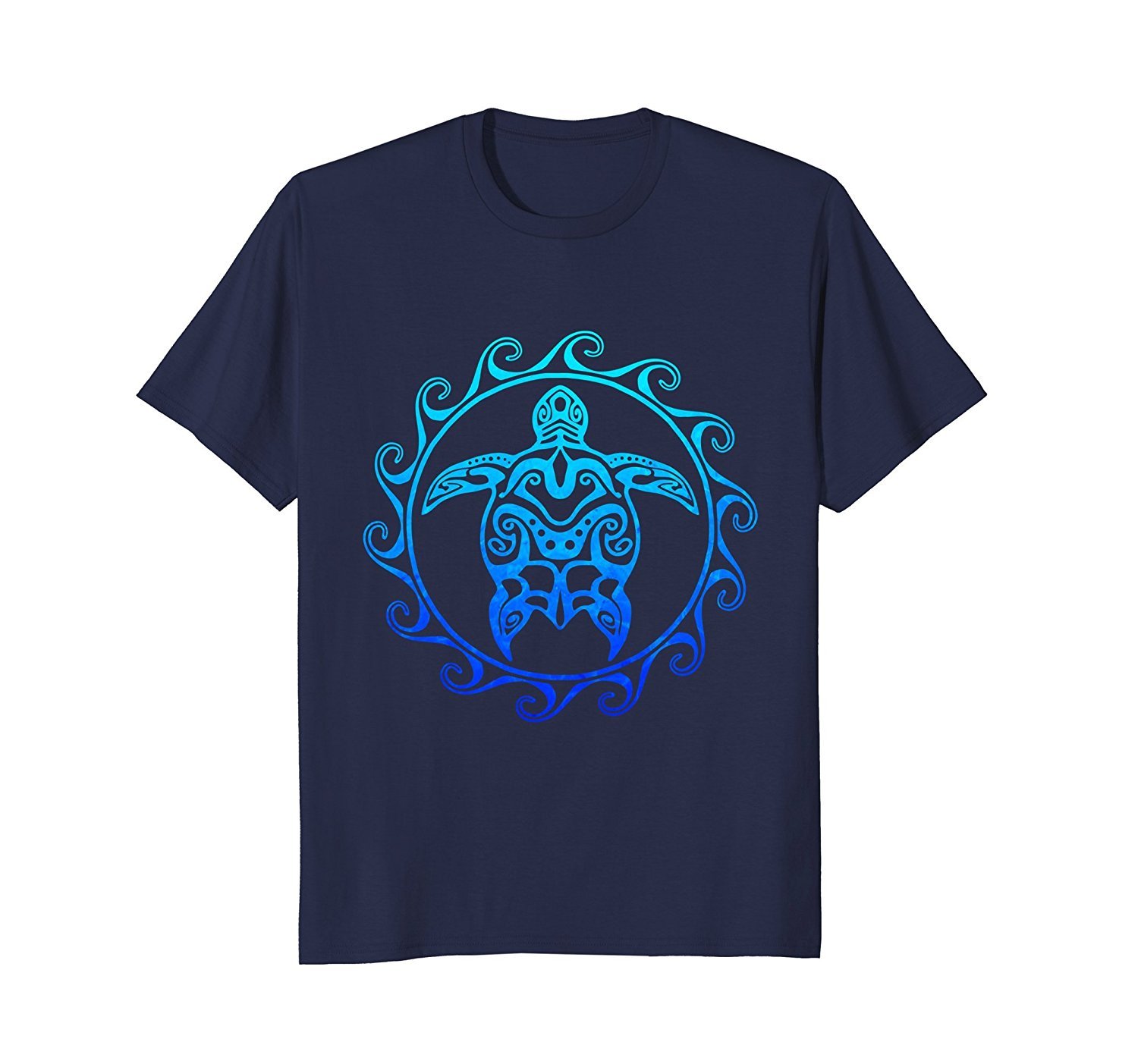Ocean Blue Tribal Hawaiian Sea Turtle T-shirt 1 » Cool Gifts for You - Mfamilygift Ocean Blue Tribal Hawaiian Sea Turtle T-shirt 1