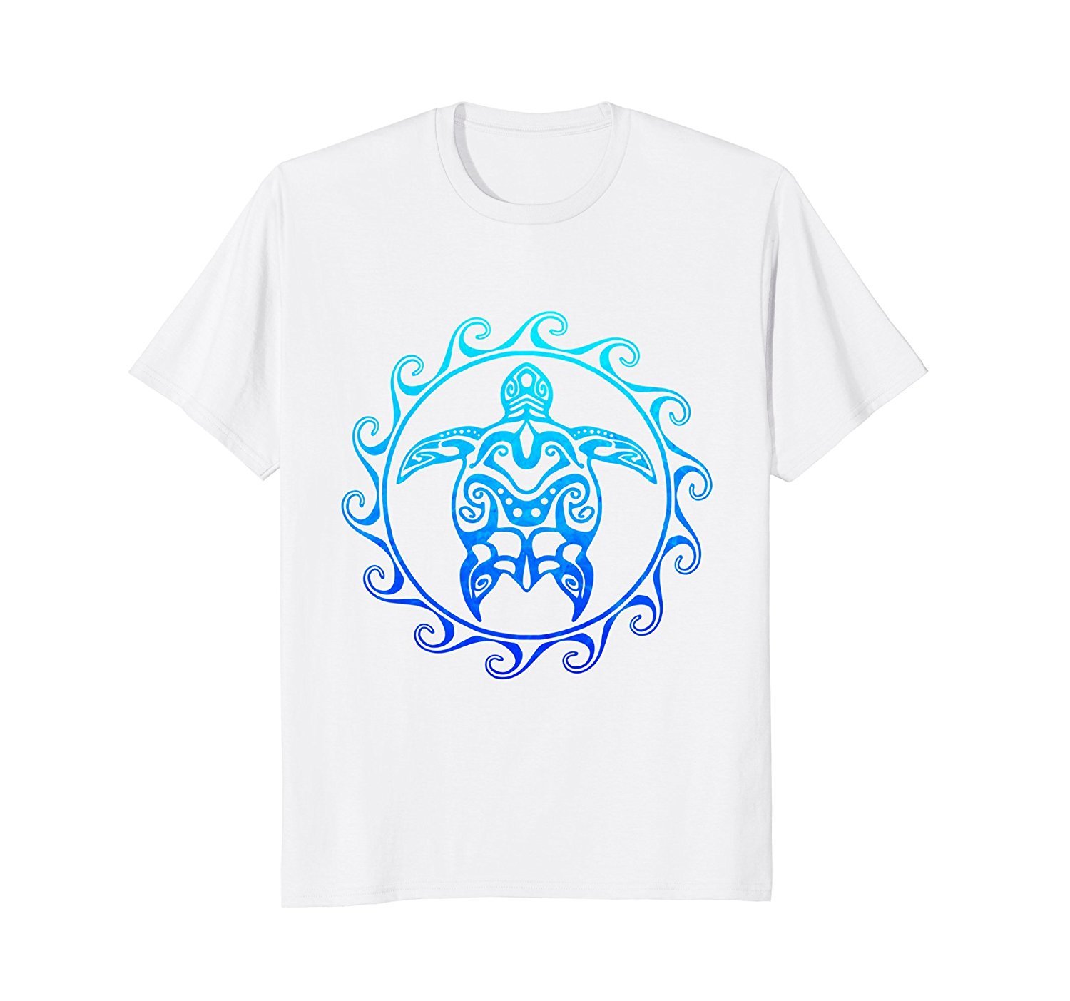 Ocean Blue Tribal Hawaiian Sea Turtle T-shirt 2 » Cool Gifts for You - Mfamilygift Ocean Blue Tribal Hawaiian Sea Turtle T-shirt 2