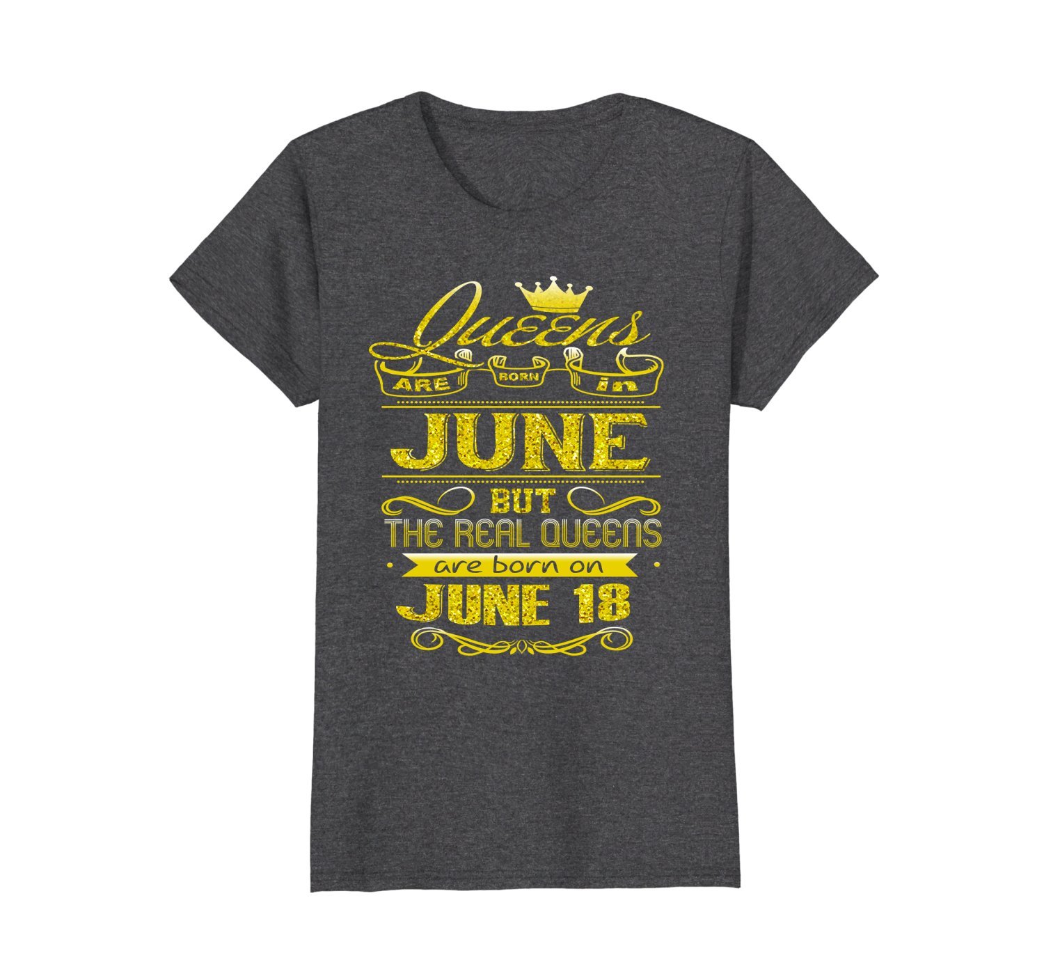 Womens Golden Real Queens Are Born On June 18 Birthday Shirt 2 » Cool Gifts for You - Mfamilygift Womens Golden Real Queens Are Born On June 18 Birthday Shirt 2