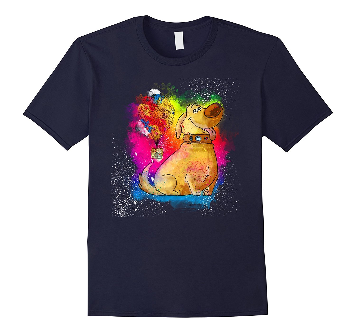 Disney Pixar Up Dug Watercolor Rainbow Graphic T-Shirt