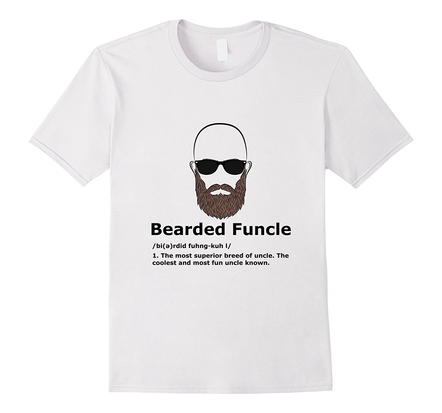 Mens Bearded Funcle Shirt Funny Bald Uncle Definition T-Shirt