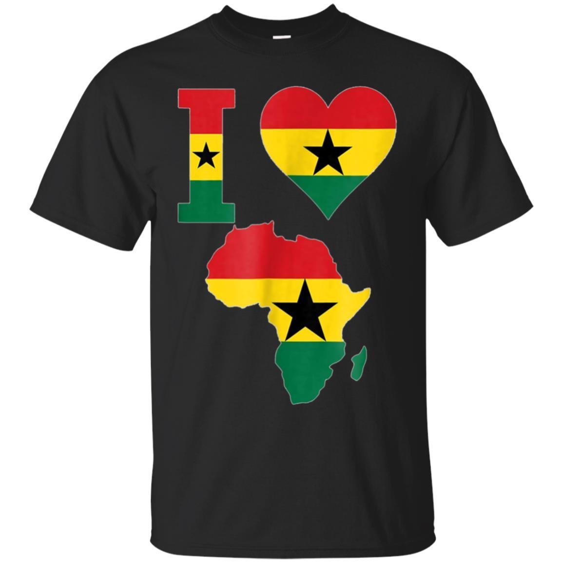 Ghanaian Pride I Love Ghana Flag Africa Map T-shirt