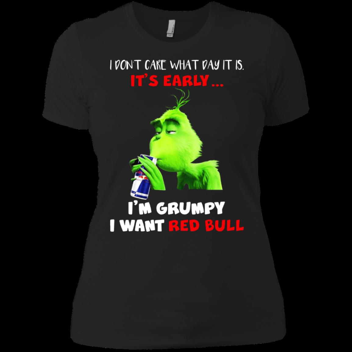 I Don’t Care What Day It Is It’s Early I’m Grumpy I Want To Red Bull Shirt Ladies' Boyfriend Shirt