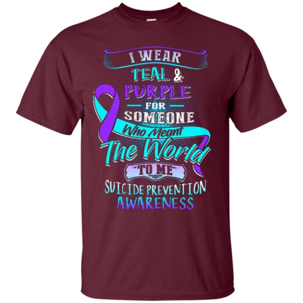 I Wear Teal And Purple For Someone Who Meant The World To Me Suicide Prevention Awareness T Shirt Hoodie Sweater 1 » Cool Gifts for You - Mfamilygift I Wear Teal And Purple For Someone Who Meant The World To Me Suicide Prevention Awareness T Shirt Hoodie Sweater 1