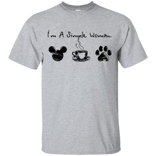 I’m A Simple Woman Mickey Disney, Coffee And Dog Shirt Cotton Shirt