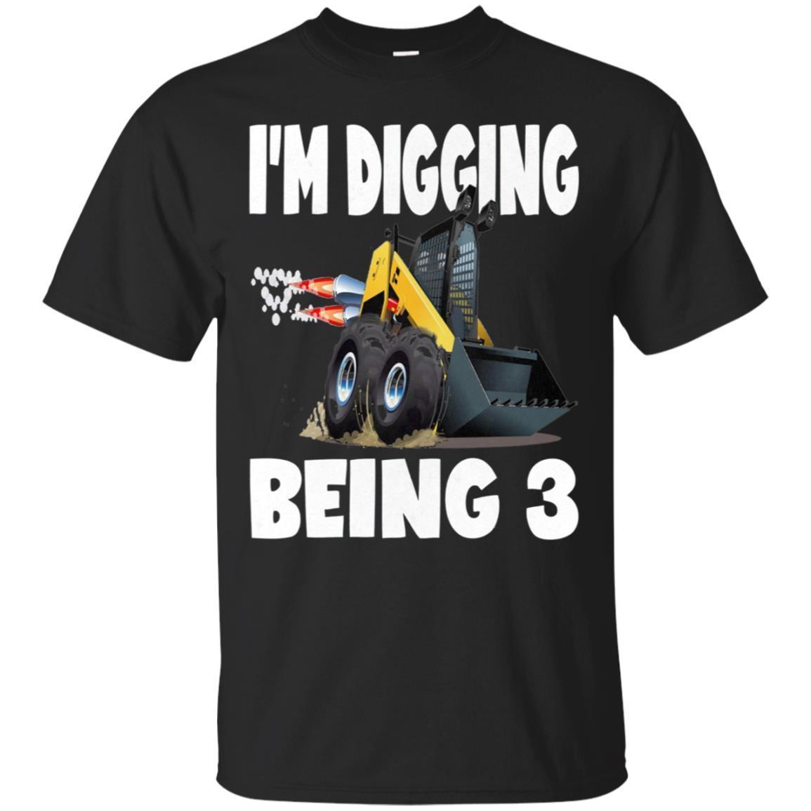 I’m Digging Being 3 Monster Trucks Birthday Vintage T-shirt