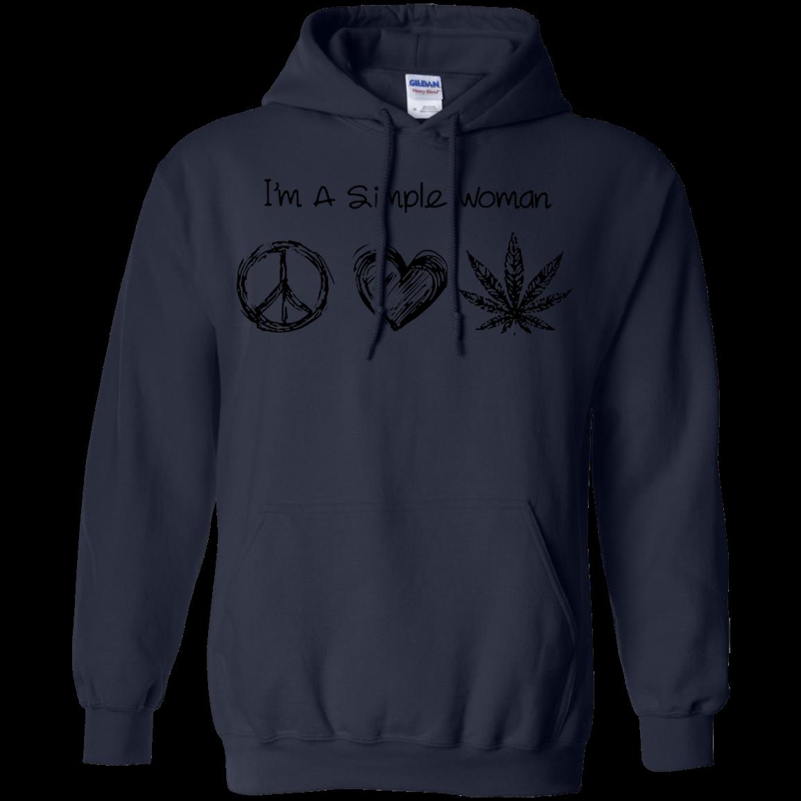 I’m Simple Woman Love Hippie, Heart And Weed Shirt Hoodie 1 » Cool Gifts for You - Mfamilygift I’m Simple Woman Love Hippie, Heart And Weed Shirt Hoodie 1