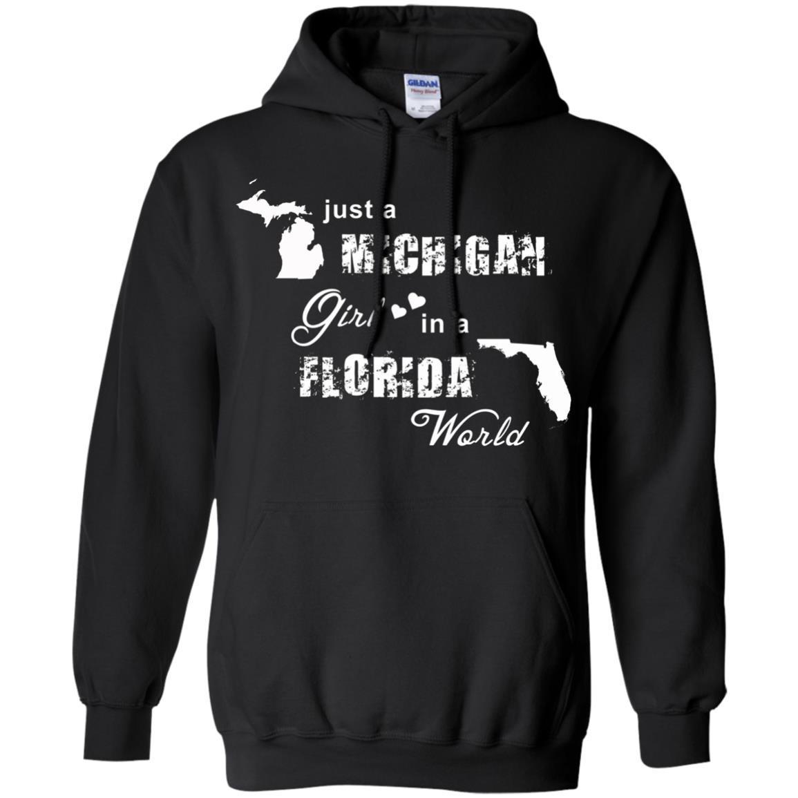 Just A Michigan Girl In A Florida World T-shirt 2 » Cool Gifts for You - Mfamilygift Just A Michigan Girl In A Florida World T-shirt 2