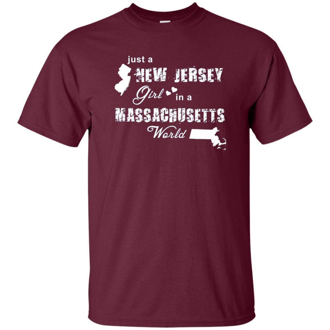 Just A New Jersey Girl In A Massachusetts World T-shirt 2 » Cool Gifts for You - Mfamilygift Just A New Jersey Girl In A Massachusetts World T-shirt 2