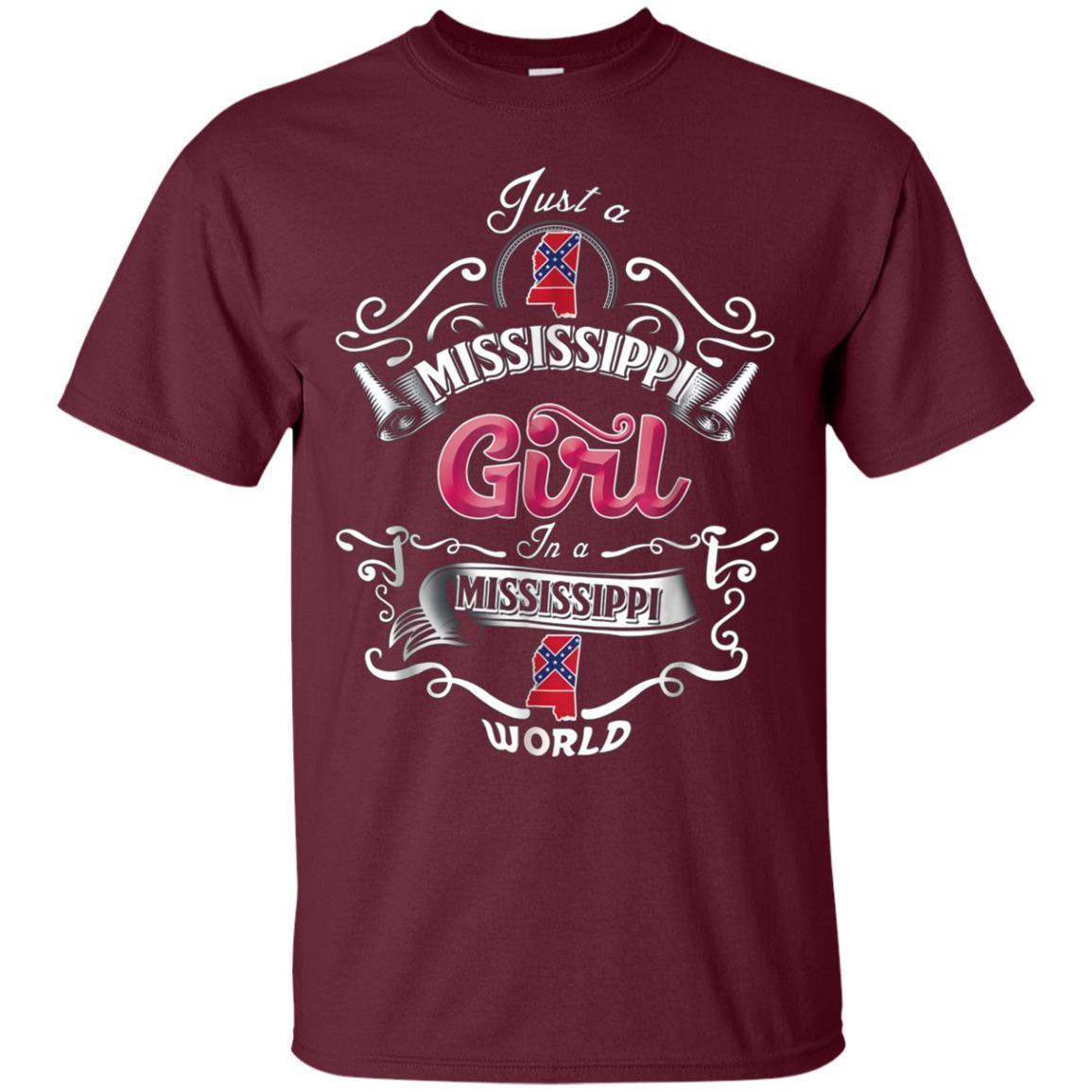 Just An Mississippi Girl In An Mississippi World T-shirt 2 » Cool Gifts for You - Mfamilygift Just An Mississippi Girl In An Mississippi World T-shirt 2