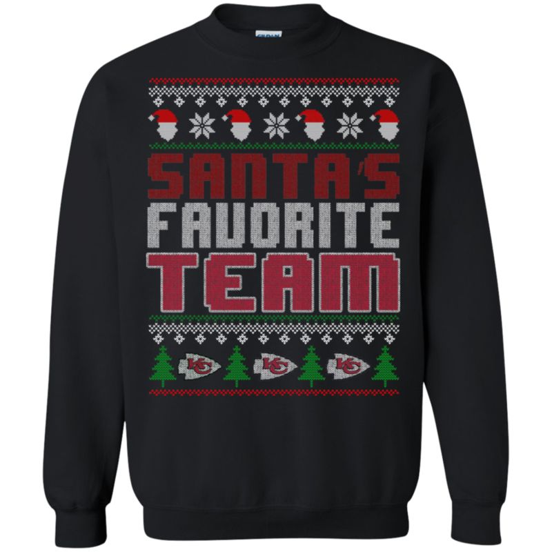 Kansas City Chiefs Ugly Christmas Sweater Santa Favorite Team