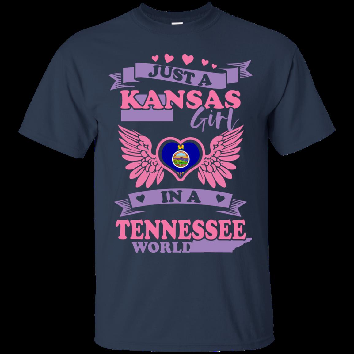 Kansas Tennessee Woman Shirts Just A Kansas Girl In Tennessee World 1 » Cool Gifts for You - Mfamilygift Kansas Tennessee Woman Shirts Just A Kansas Girl In Tennessee World 1