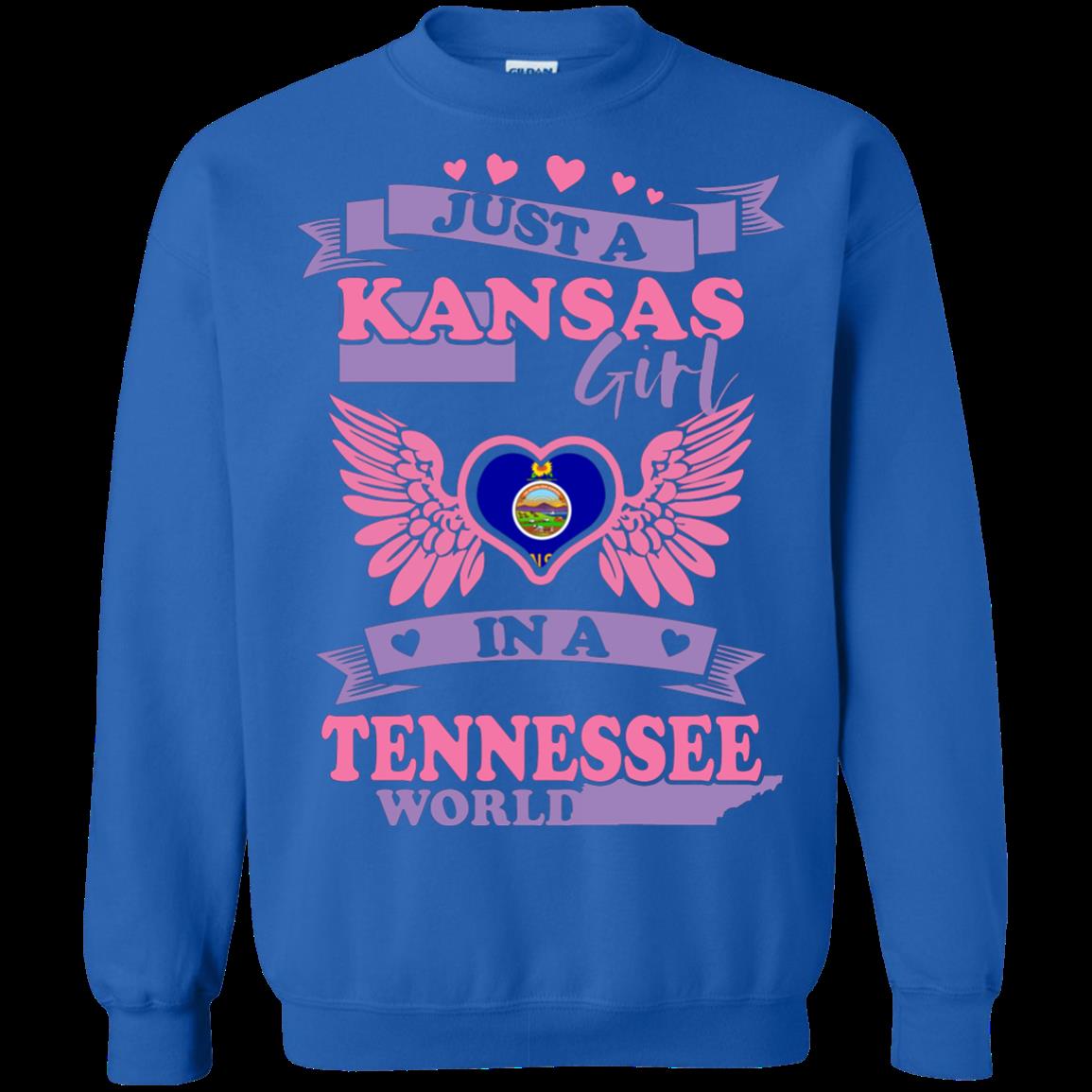 Kansas Tennessee Woman Shirts Just A Kansas Girl In Tennessee World 2 » Cool Gifts for You - Mfamilygift Kansas Tennessee Woman Shirts Just A Kansas Girl In Tennessee World 2