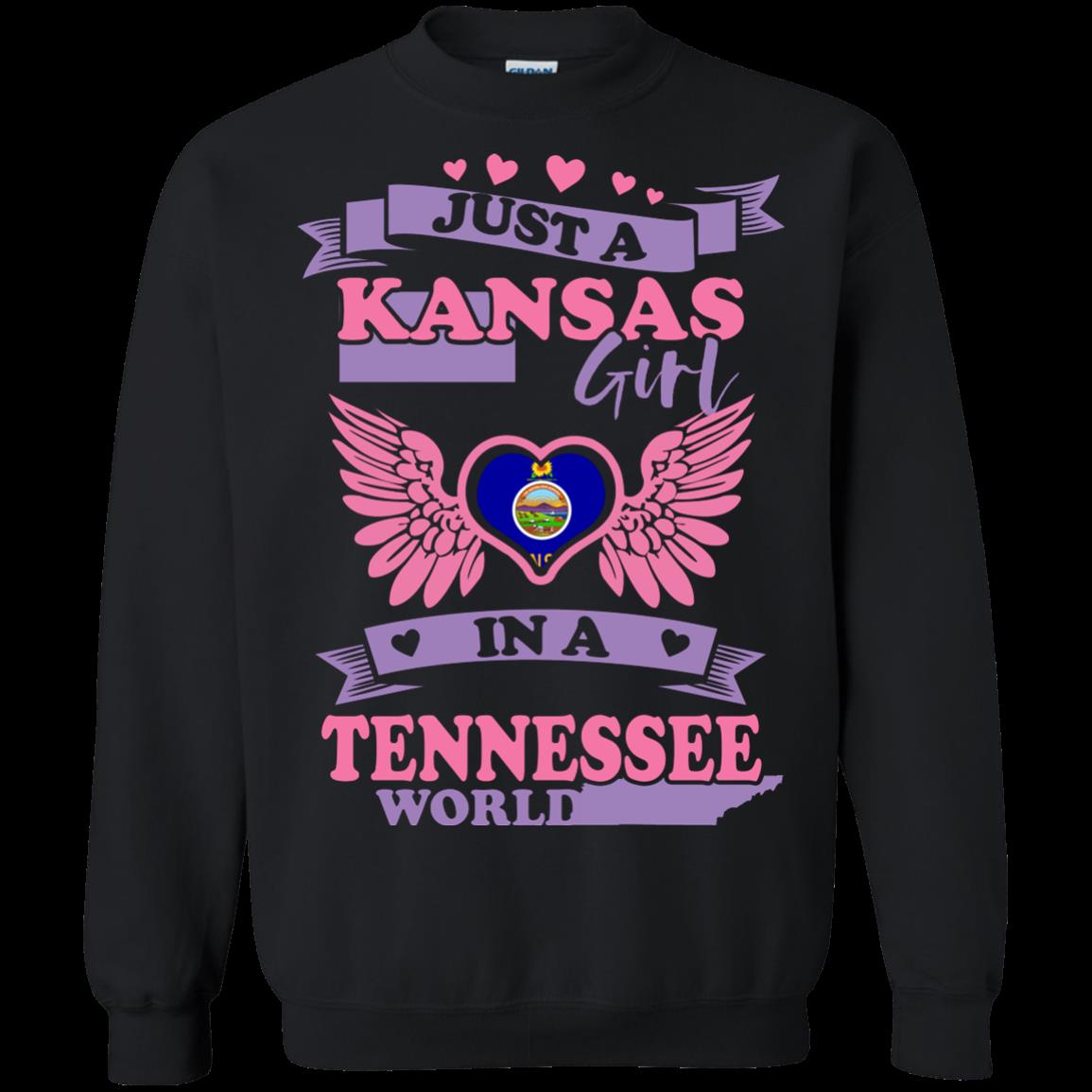 Kansas Tennessee Woman Shirts Just A Kansas Girl In Tennessee World 3 » Cool Gifts for You - Mfamilygift Kansas Tennessee Woman Shirts Just A Kansas Girl In Tennessee World 3