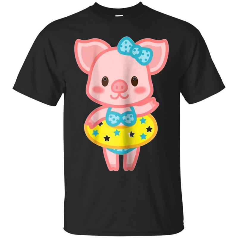 Kawaiian Island Cute Kawaii Pig In Hawaii T-shirt