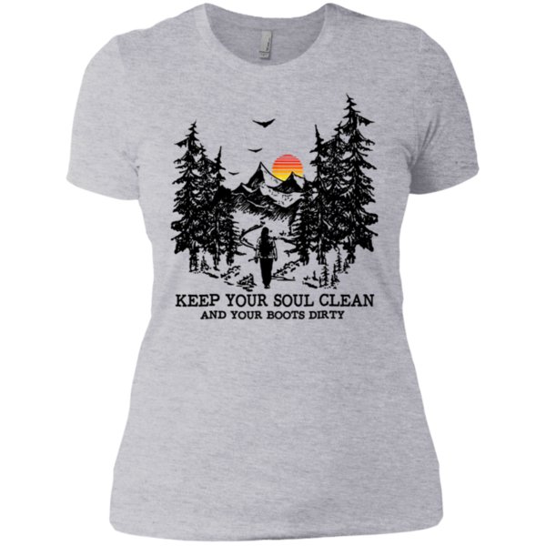 Keep Your Soul Clean And Your Boots Dirty Hiking Shirt Ladies’ Boyfriend Shirt