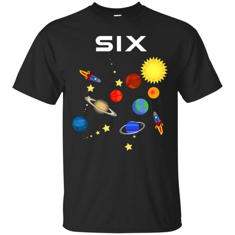 Kids 6 Year Old Outer Space Birthday Party 6th Birthday T-shirt Kids 6 Year Old Outer Space Birthday Party 6th Birthday T-shirt