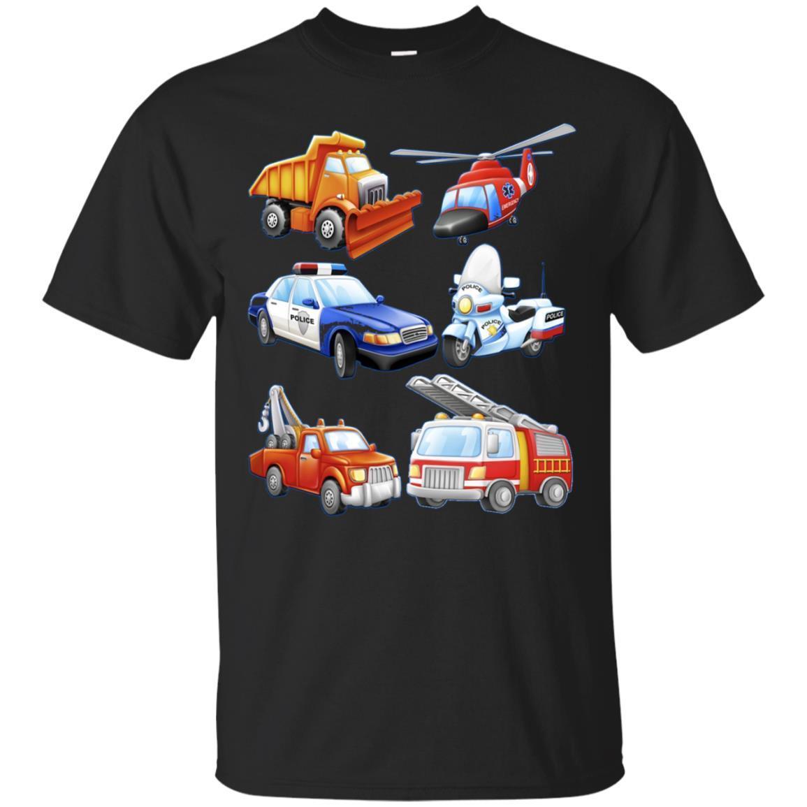 Kids Boys’ Emergency Vehicles Toddler Short Sleeved T-shirt