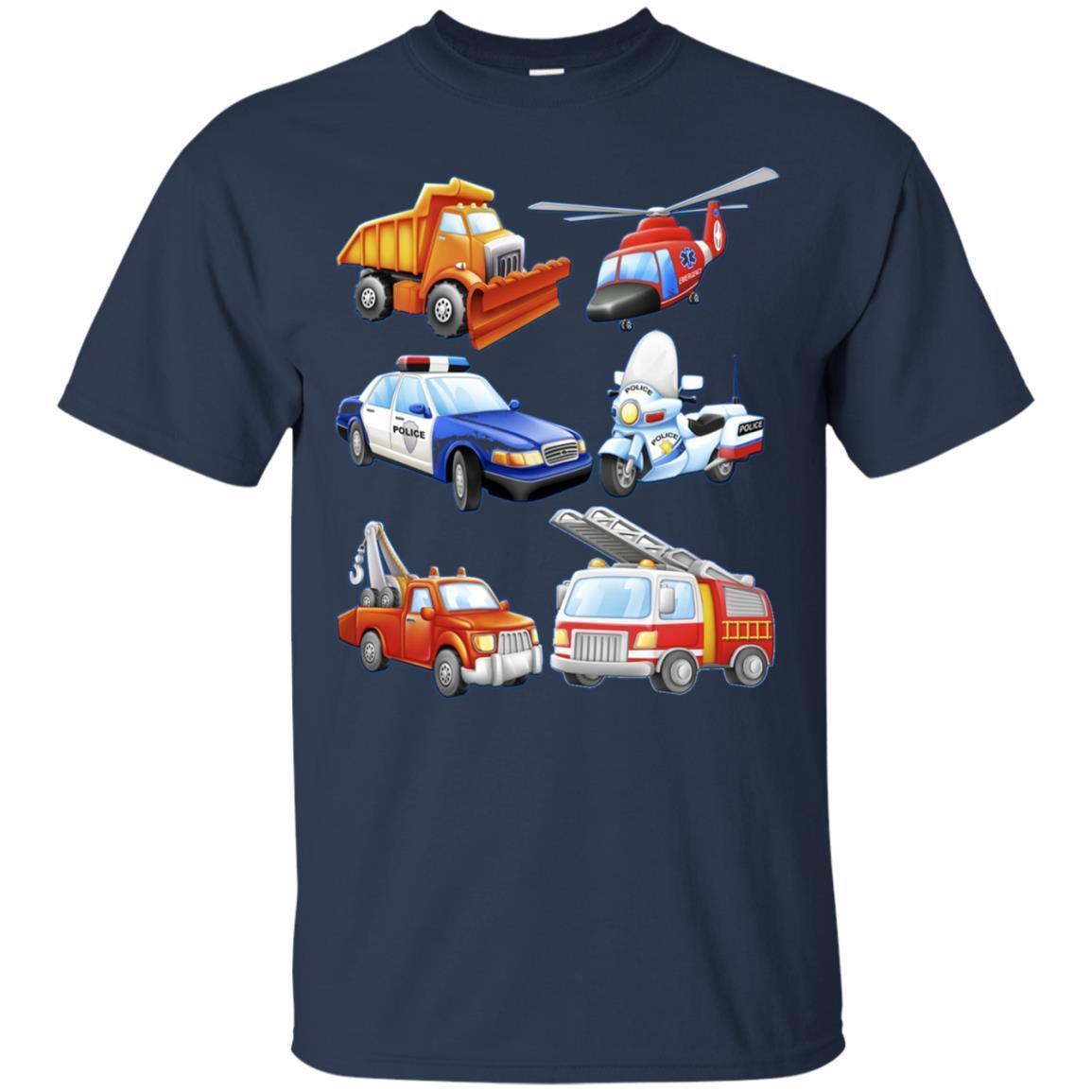 Kids Boys’ Emergency Vehicles Toddler Short Sleeved T-shirt 1 » Cool Gifts for You - Mfamilygift Kids Boys’ Emergency Vehicles Toddler Short Sleeved T-shirt 1