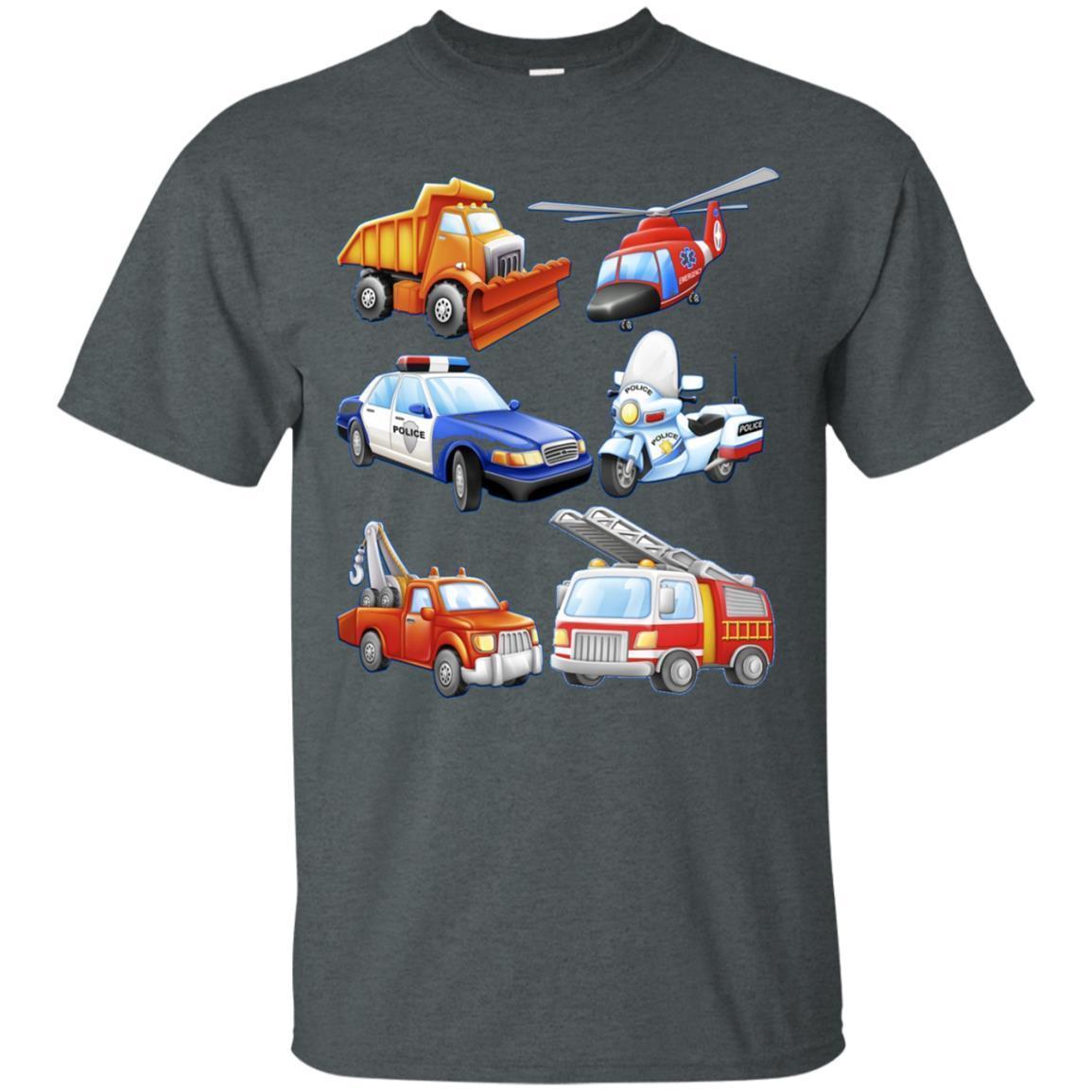 Kids Boys’ Emergency Vehicles Toddler Short Sleeved T-shirt 4 » Cool Gifts for You - Mfamilygift Kids Boys’ Emergency Vehicles Toddler Short Sleeved T-shirt 4