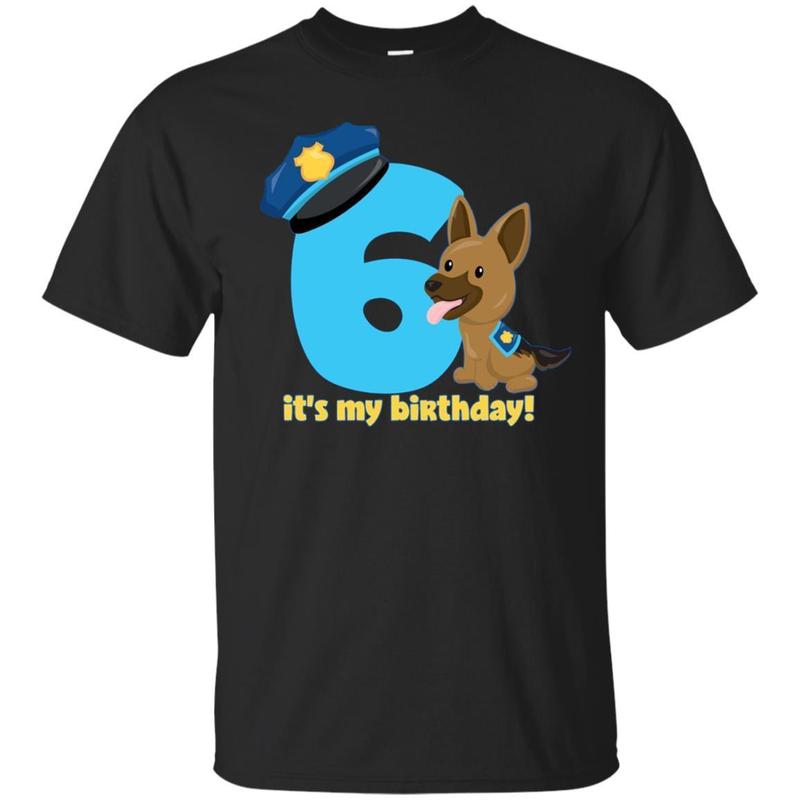 Kids Police Dog K9 6th Birthday Party T-shirt