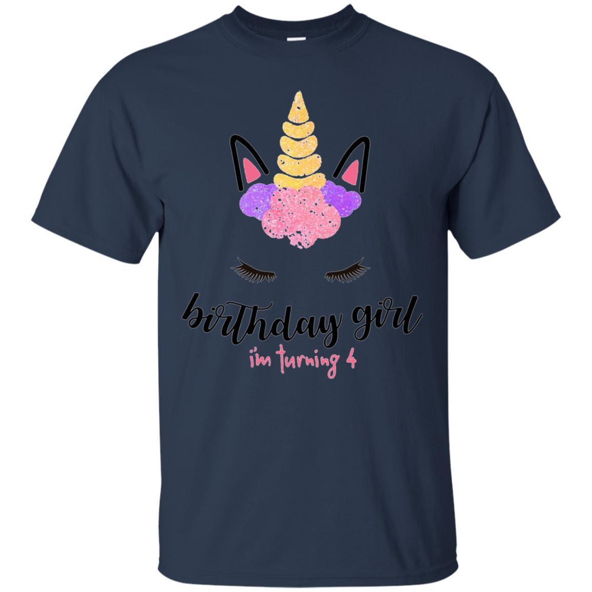 Kids Unicorn Theme Birthday Girl T-shirt For 4 Year Old 1 » Cool Gifts for You - Mfamilygift Kids Unicorn Theme Birthday Girl T-shirt For 4 Year Old 1