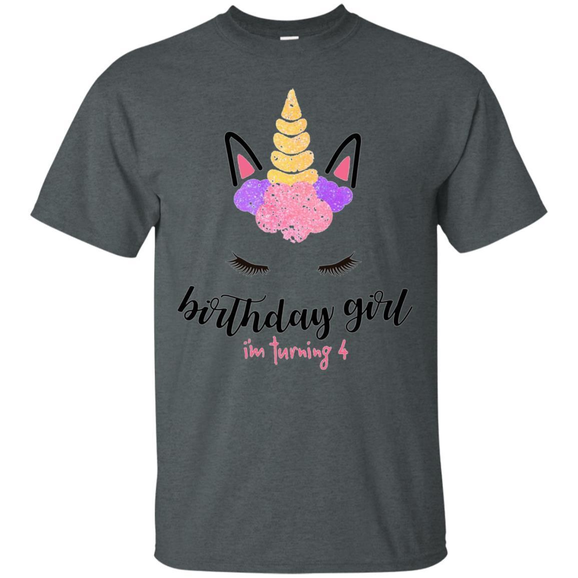 Kids Unicorn Theme Birthday Girl T-shirt For 4 Year Old 4 » Cool Gifts for You - Mfamilygift Kids Unicorn Theme Birthday Girl T-shirt For 4 Year Old 4