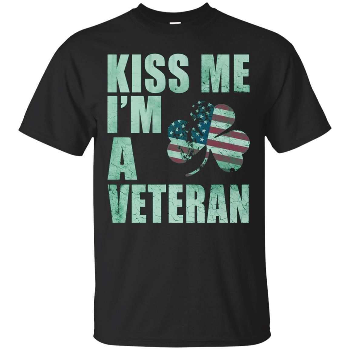 Kiss Me I’m A Veteran Irish St Patrick’s Day Patriotic Shirt