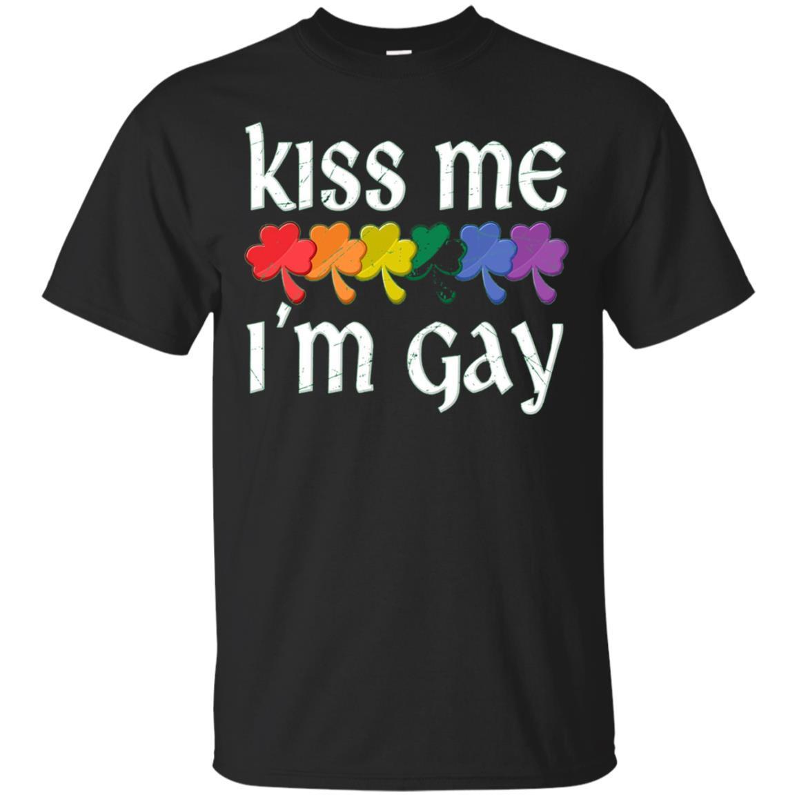 Kiss Me I’m Gay Rainbow Pride Shamrocks T-shirt