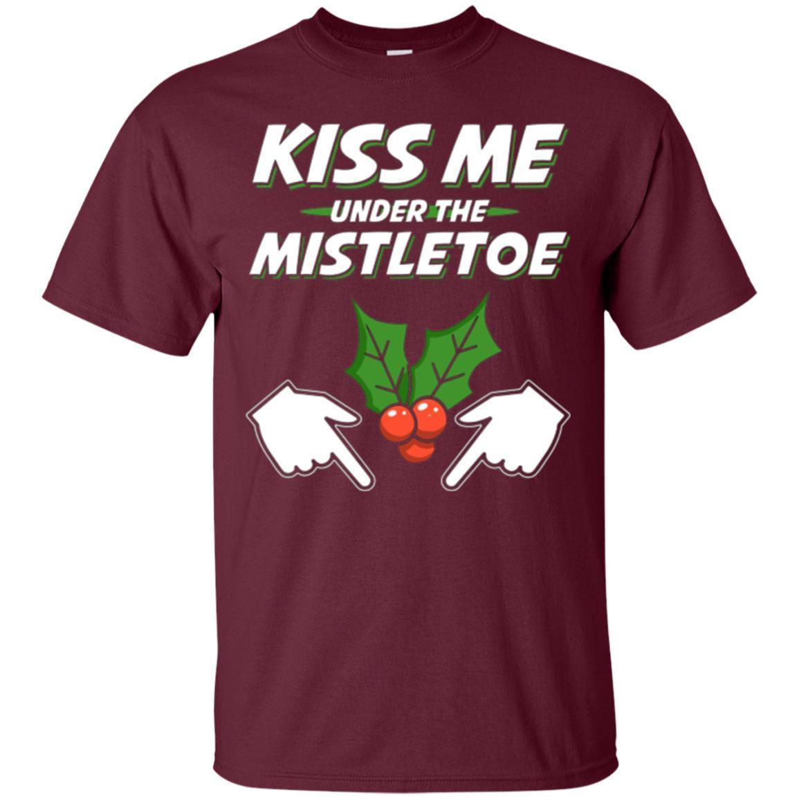 Kiss Me Under The Mistletoe Funny Sexy Christmas T-shirt 2 » Cool Gifts for You - Mfamilygift Kiss Me Under The Mistletoe Funny Sexy Christmas T-shirt 2