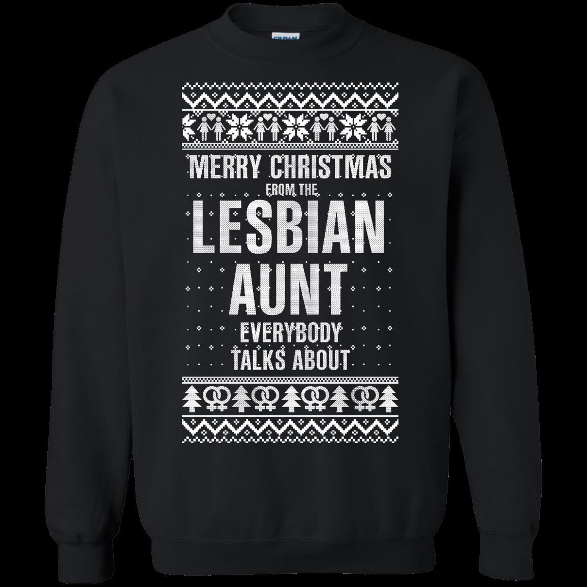 Lesbian Aunt Ugly Christmas Sweater Merry Christmas T Shirt Hoodies Sweatshirt