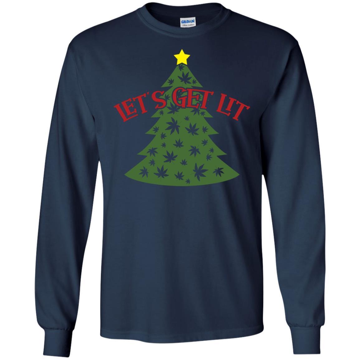 Let’s Get Lit Marijuana Pot Leaf Christmas Tree T-shirt 3 » Cool Gifts for You - Mfamilygift Let’s Get Lit Marijuana Pot Leaf Christmas Tree T-shirt 3