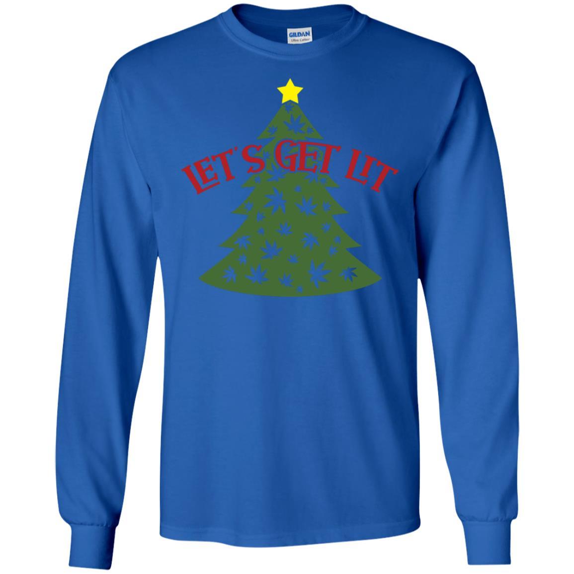 Let’s Get Lit Marijuana Pot Leaf Christmas Tree T-shirt 4 » Cool Gifts for You - Mfamilygift Let’s Get Lit Marijuana Pot Leaf Christmas Tree T-shirt 4